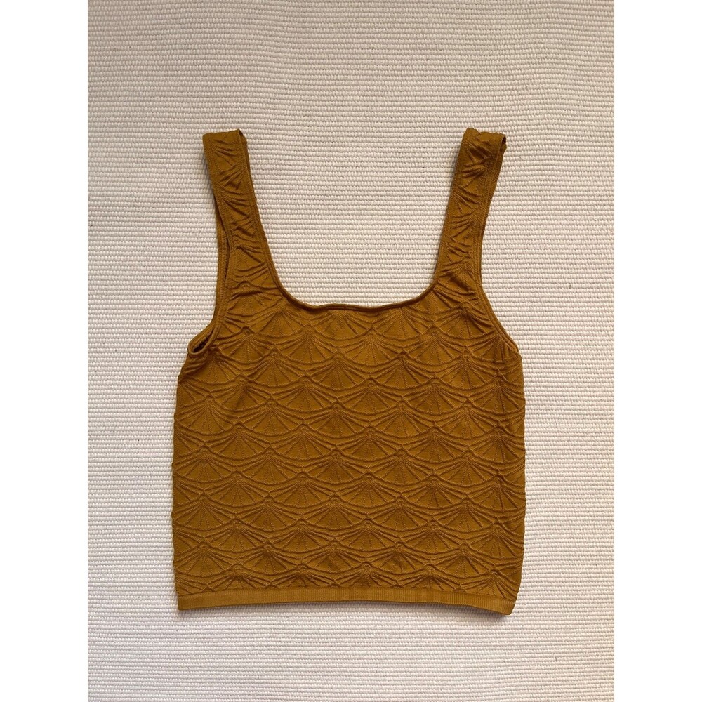 by Anthropologie Seamless Textured Crop Tank Top in Maize Size XXS/XS NEW!